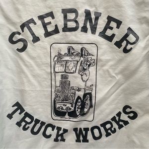 Vintage trucker windbreaker jacket, grey and black, Stebner Truck Works, size XL